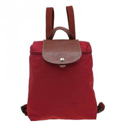 Longchamp Red Nylon Le Pliage Backpack