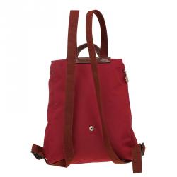 Longchamp Red Nylon Le Pliage Backpack