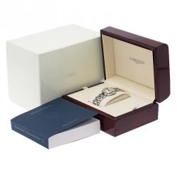 Pre Owned Longines Silver Stainless Steel & Diamonds PrimaLuna Women's Wristwatch 30MM