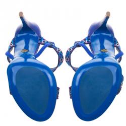 Loriblu Blue Studded Suede Sandals Size 38