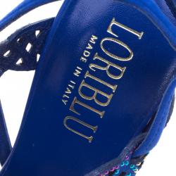Loriblu Blue Studded Suede Sandals Size 38