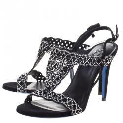 Loriblu Black Studded Suede Sandals Size 39