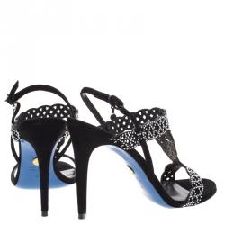 Loriblu Black Studded Suede Sandals Size 39