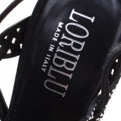 Loriblu Black Studded Suede Sandals Size 39
