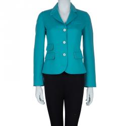 Pre Owned Loro Piana Turquoise Cashmere Blazer S