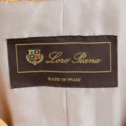 Pre Owned Loro Piana Mustard Yellow Lambskin Leather Jacket S