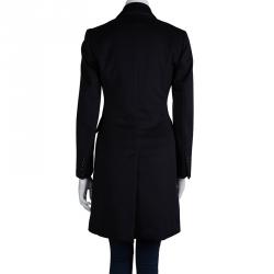 Pre Owned Loro Piana Navy Blue Cashmere Storm System Overcoat S