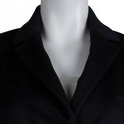 Pre Owned Loro Piana Navy Blue Cashmere Storm System Overcoat S