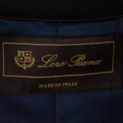 Pre Owned Loro Piana Navy Blue Cashmere Storm System Overcoat S