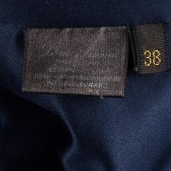 Pre Owned Loro Piana Navy Blue Cashmere Storm System Overcoat S