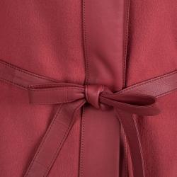 Pre Owned Loro Piana Red Cashmere Belted Coat M