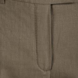 Pre Owned Loro Piana Brown Linen Straight Fit Trousers M