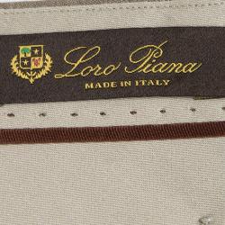 Pre Owned Loro Piana Brown Linen Straight Fit Trousers M
