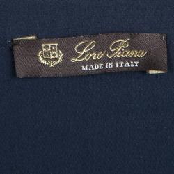 Pre Owned Loro Piana Navy Blue Silk Dolman Sleeve Oversized Blouse L