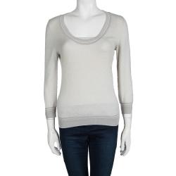 Pre Owned Loro Piana Cashmere Grey Long Sleeve Sweater M