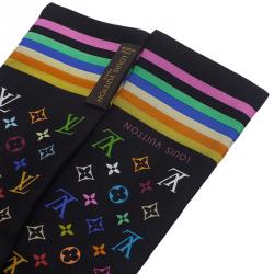 Pre Owned Louis Vuitton Black Multicolor Monogram Silk Bandeau
