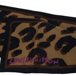 مملوكة مسبقًا وشاح لوي فيتون بني بنقشة الفهد