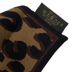 مملوكة مسبقًا وشاح لوي فيتون بني بنقشة الفهد