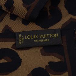 Pre Owned Louis Vuitton Brown Leopard Silk Bandeau
