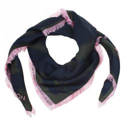 LOUIS VUITTON Carre Winter Navy Square Silk Scarf