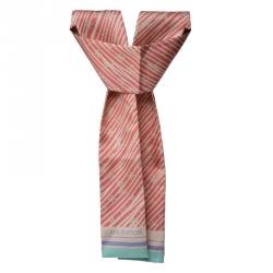 Pre Owned بندانة لوي فيتون ألمازينغ حرير أزرق وأبيض ووردي فاتح