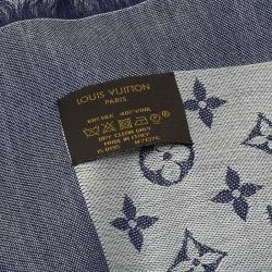 Louis Vuitton Blue Monogram Wool and Silk Shawl