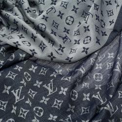 Pre Owned وشاح لوي فيتون حرير و صوف مونوغرامي أزرق