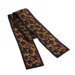 مملوكة مسبقًا بندانة لوي فيتون نقشة فهد حرير بني