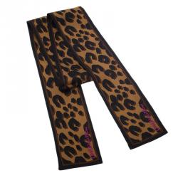 Louis Vuitton Brown Leopard Silk Bandeau