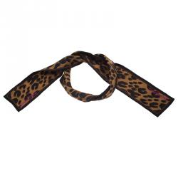 Scarf Louis Vuitton Bandeau Leopard Pattern Logo 118 x 8 cm 100% Silk