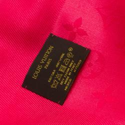Pre Owned وشاح لوي فيتون حرير وصوف مونوغرامي وردي