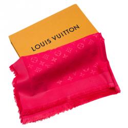 Pre Owned وشاح لوي فيتون حرير وصوف مونوغرامي وردي