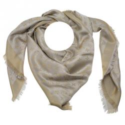 Louis Vuitton Monogram Shine Shawl, Beige, One Size