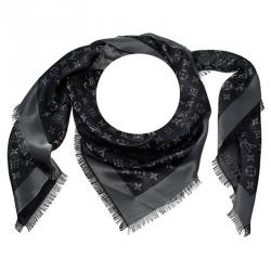Pre Owned Louis Vuitton Black Monogram Shine Shawl
