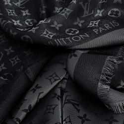 Pre Owned Louis Vuitton Black Monogram Shine Shawl