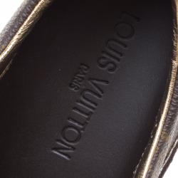 Louis Vuitton Brown Monogram Canvas and Leather Square Toe Sneakers Size 40