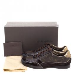 Louis Vuitton Brown Monogram Canvas and Leather Square Toe Sneakers Size 40