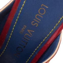 مملوكة مسبقًا Louis Vuitton Blue Monogram Denim Espadrille Wedge Mules Size 39