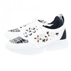 Louis Vuitton White Leather Embroidered Mesh Heat Sneakers Size 40