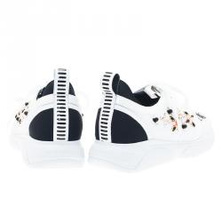 Louis Vuitton White Leather Embroidered Mesh Heat Sneakers Size 40