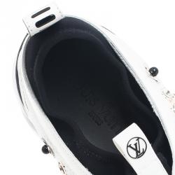 Louis Vuitton White Leather Embroidered Mesh Heat Sneakers Size 40