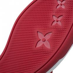 Louis Vuitton Red Leather and Suede Cliff Top Sneakers Size 39.5