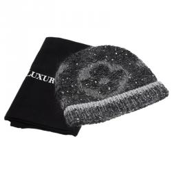 مملوكة مسبقًا Louis Vuitton Grey Monogram Glitter Beanie