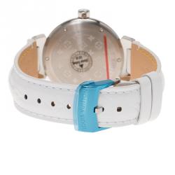 Louis Vuitton Mother of Pearl Stainless Steel Tambour Women's Wristwatch 34MM