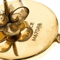 مملوكة مسبقًا أقراط لوي فيتون اوفر ذا رينبو كريستال بني وذهبي اللون