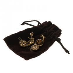 مملوكة مسبقًا أقراط لوي فيتون اوفر ذا رينبو كريستال بني وذهبي اللون