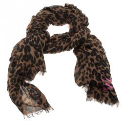 Louis Vuitton Pink/Brown Cashmere/Silk Stephen Sprouse Leopard