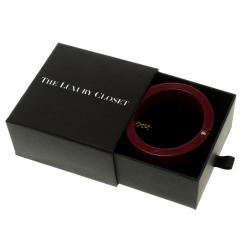 Pre Owned Louis Vuitton Lock Me Red Resin Gold Tone Bracelet 17cm