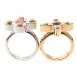Pre Owned Louis Vuitton Love Letter Timeless Ring Set Size 50.5