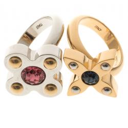 Pre Owned Louis Vuitton Love Letter Timeless Ring Set Size 50.5